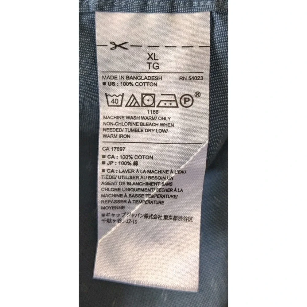 Banana Republic Men's Soft Wash Standard Fit 100% Cotton Blue‎ Pattern Size XL
